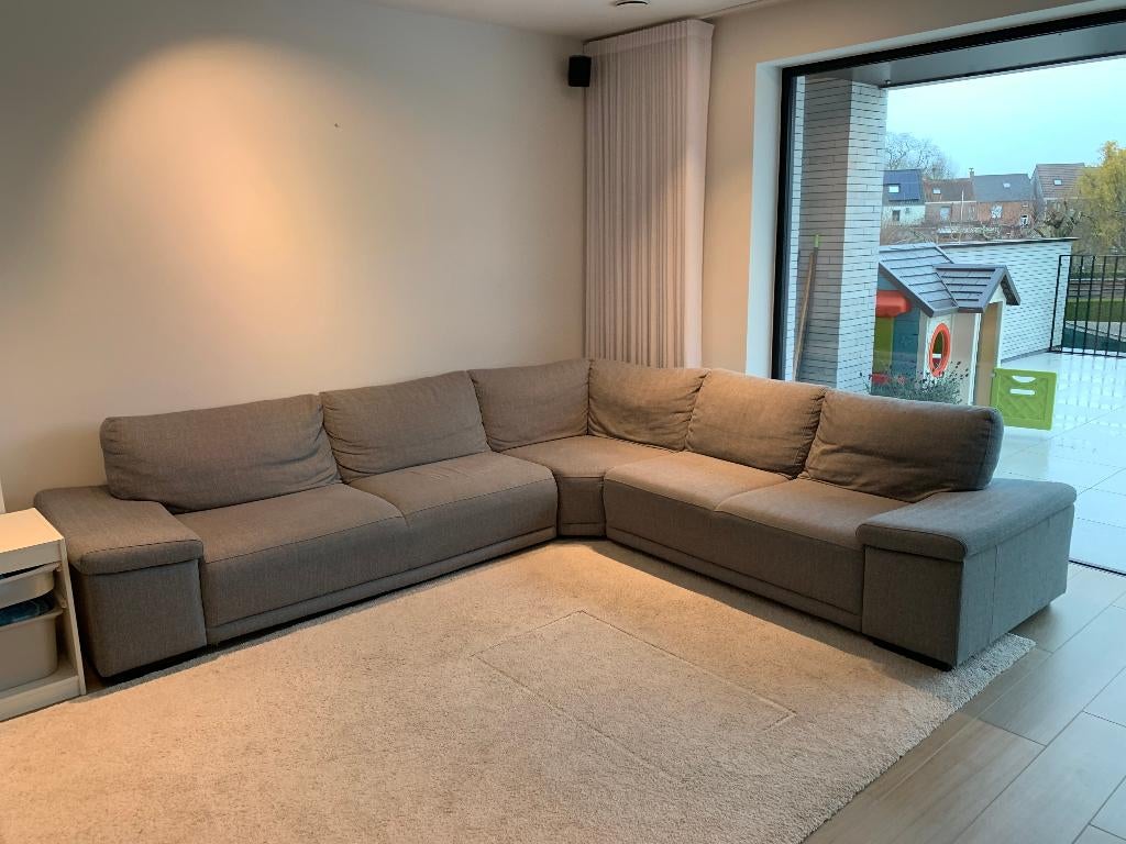 Hoekzetel grijs, Huis en Inrichting, Ophalen, Gebruikt, Stof, Modern