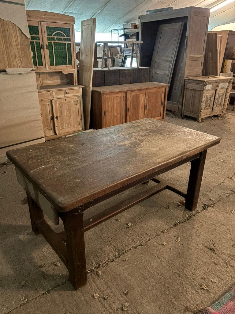 Rustieke tafel, Ophalen, Gebruikt, Eikenhout, 50 tot 100 cm