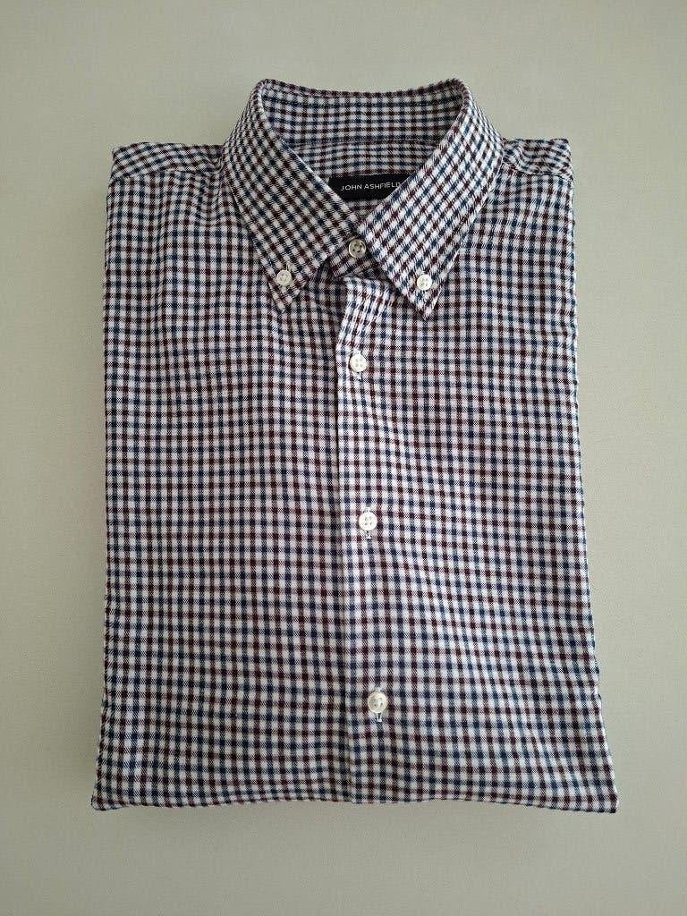 John Asfield - herenhemd - maat 43, Kleding | Heren, Overhemden, Ophalen of Verzenden, Zo goed als nieuw, Overige kleuren, Halswijdte 41/42 (L)