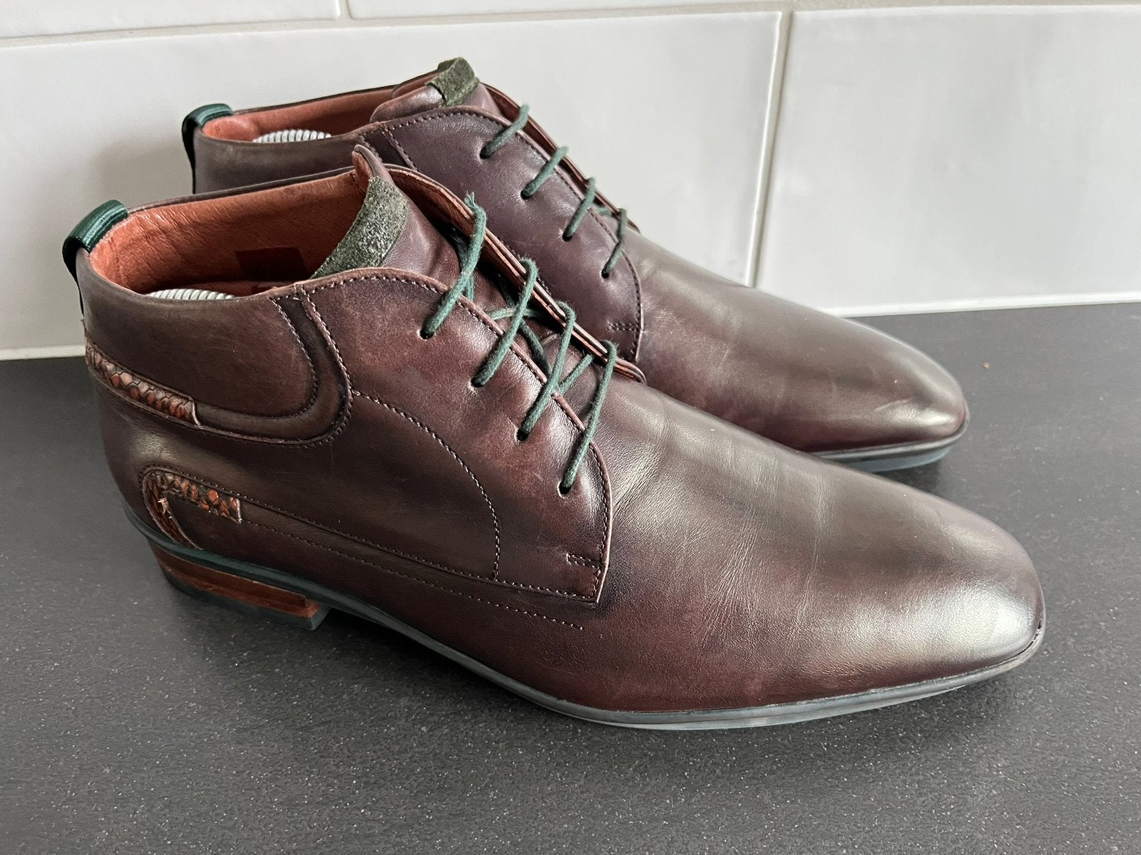 Floris van Bommel herenschoenen maat 7 / 41 H, Kleding | Heren, Bruin, Ophalen of Verzenden, Zo goed als nieuw, Veterschoenen