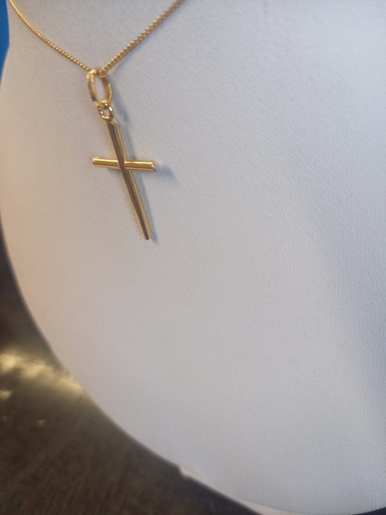 Pendentif croix or jaune 18 ct, Neuf, Or, Croix ou Symbole, Jaune