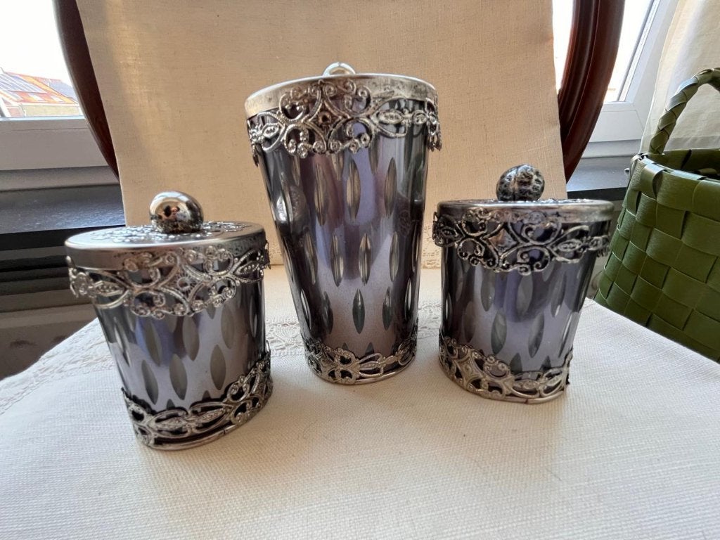 Set van 3 Marokkaanse windlichten met rookglas, Huis en Inrichting, Woonaccessoires | Kandelaars en Kaarsen, Windlicht, Gebruikt