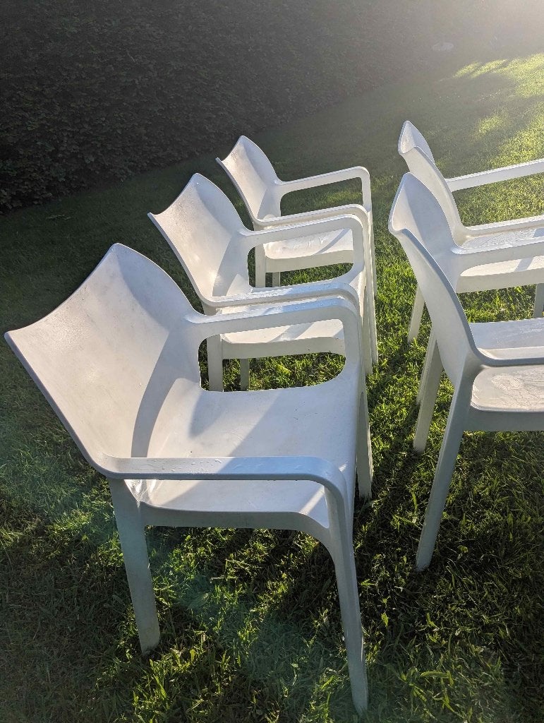 Garden Impressions tuinstoel Diva wit (5x), Tuin en Terras, Ophalen, Gebruikt, Kunststof, Stapelbaar