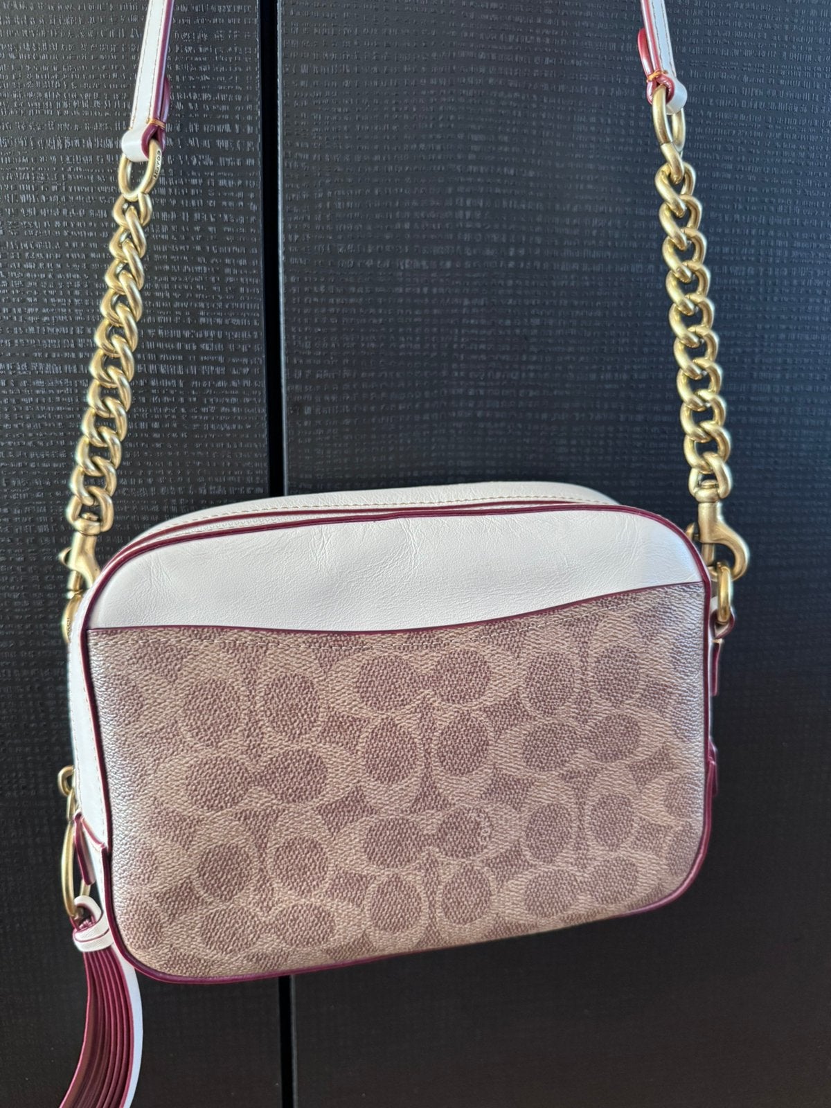 Coach SIGNATURE CAMERA BAG/ Schoudertas, kleur tan/chalk, Ophalen of Verzenden, Zo goed als nieuw, Beige, Overige merken