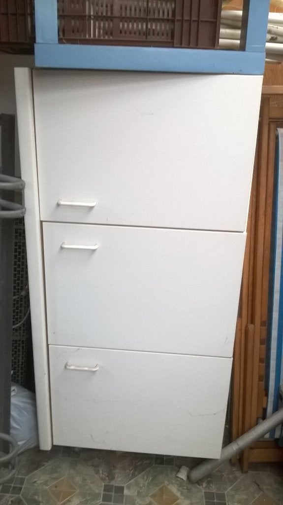 Houten lavabo-hangkastje., Ophalen, 100 tot 150 cm, Zo goed als nieuw, Minder dan 100 cm