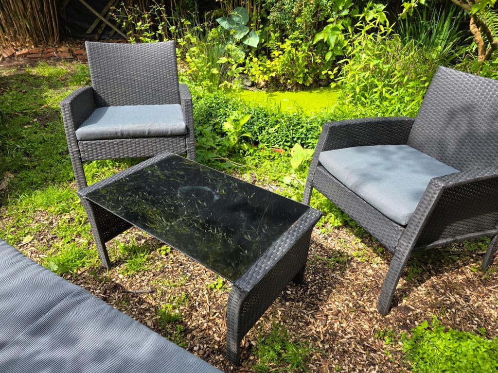 Lounge tuinset in nieuwstaat 4 delig, Ophalen, Wicker, Bank, Tuinset