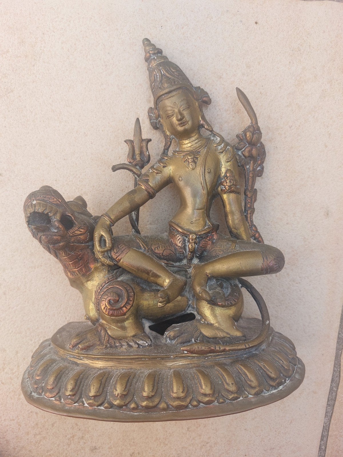Indische Hindu figure., Ophalen, Gebruikt, Metaal, 23 cm