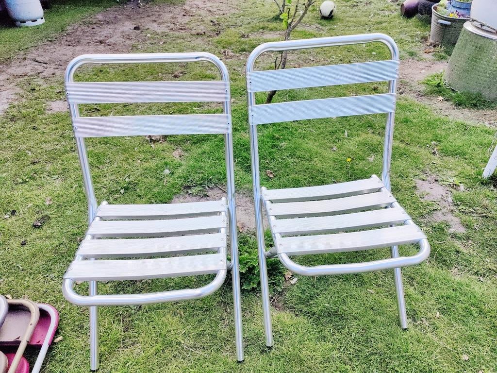 Twee aluminium klapstoelen, Ophalen, Aluminium