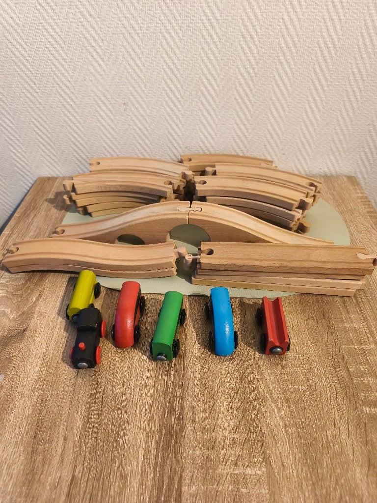 Train en bois., Enfants & Bébés, Enlèvement ou Envoi, Utilisé, Autres types
