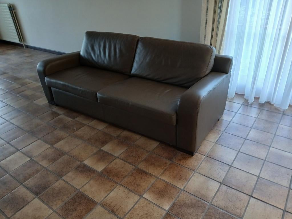 Bruine leren zetel, Huis en Inrichting, Ophalen