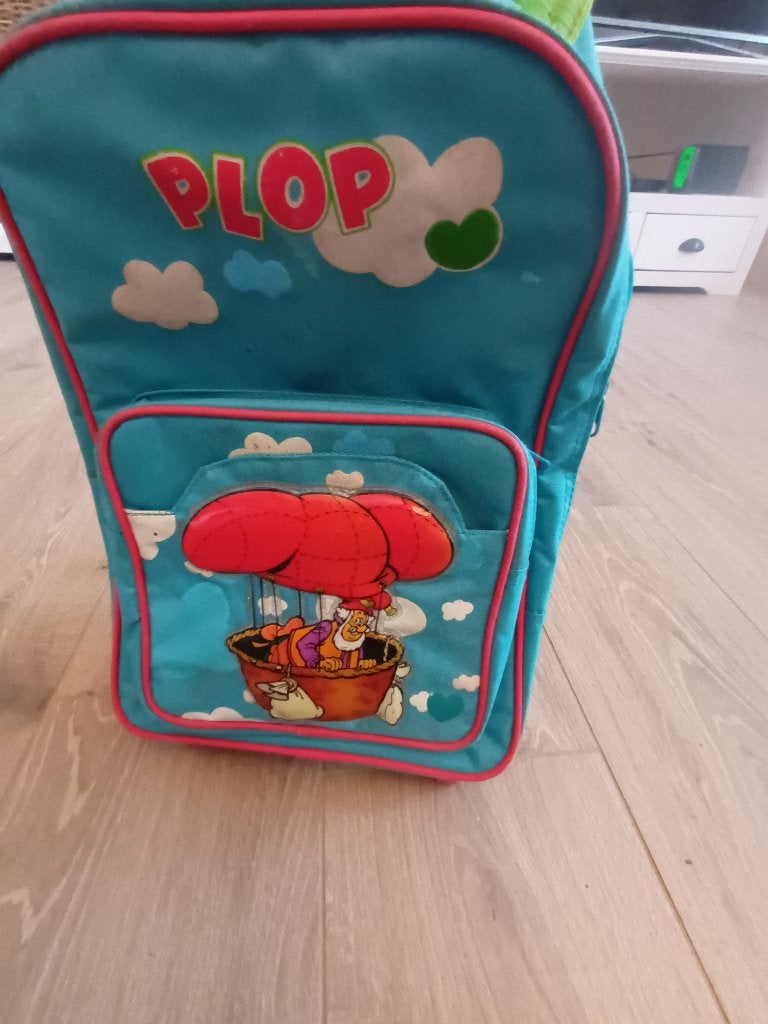 Kabouter plop trolley, Wieltjes, Gebruikt, 20 tot 30 cm, Blauw