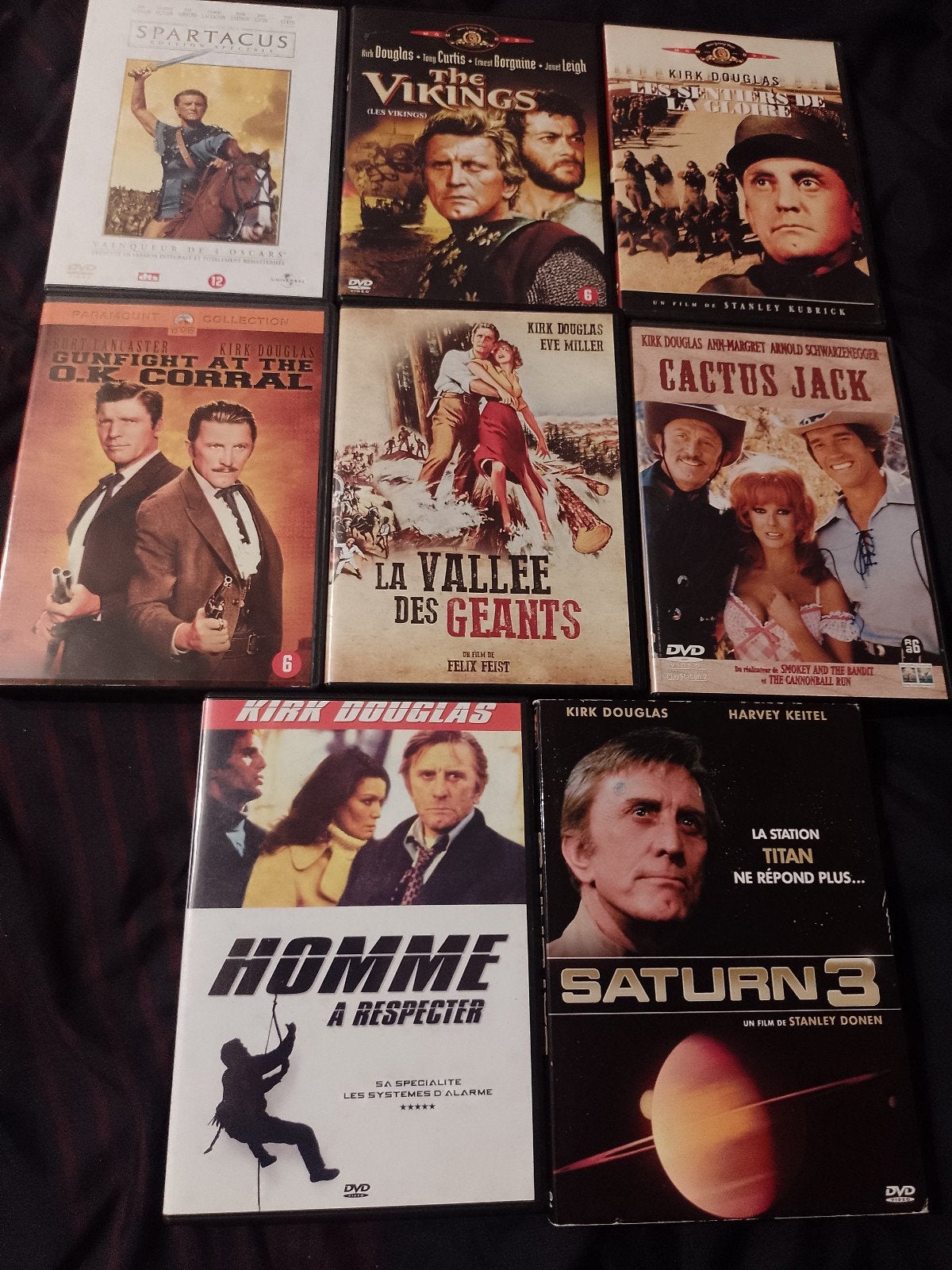 Te koop op dvd-lijst evoluerende Kirk Douglas-films, Cd's en Dvd's, Dvd's | Actie, Zo goed als nieuw, Actie, Inclusief doosje