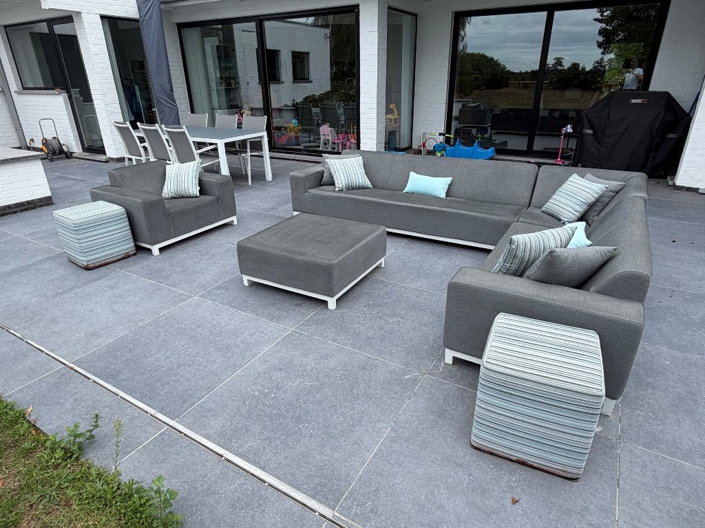 Lounge terrasse/jardin *sunbrella*avec coussins et poefs*, Jardin & Terrasse, Enlèvement, Utilisé, Sets de jardin