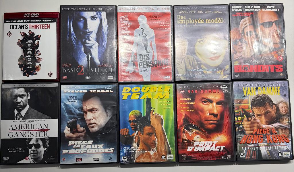10 DVD Actions/thriller., CD & DVD, DVD | Action, Enlèvement, Utilisé, Thriller d'action