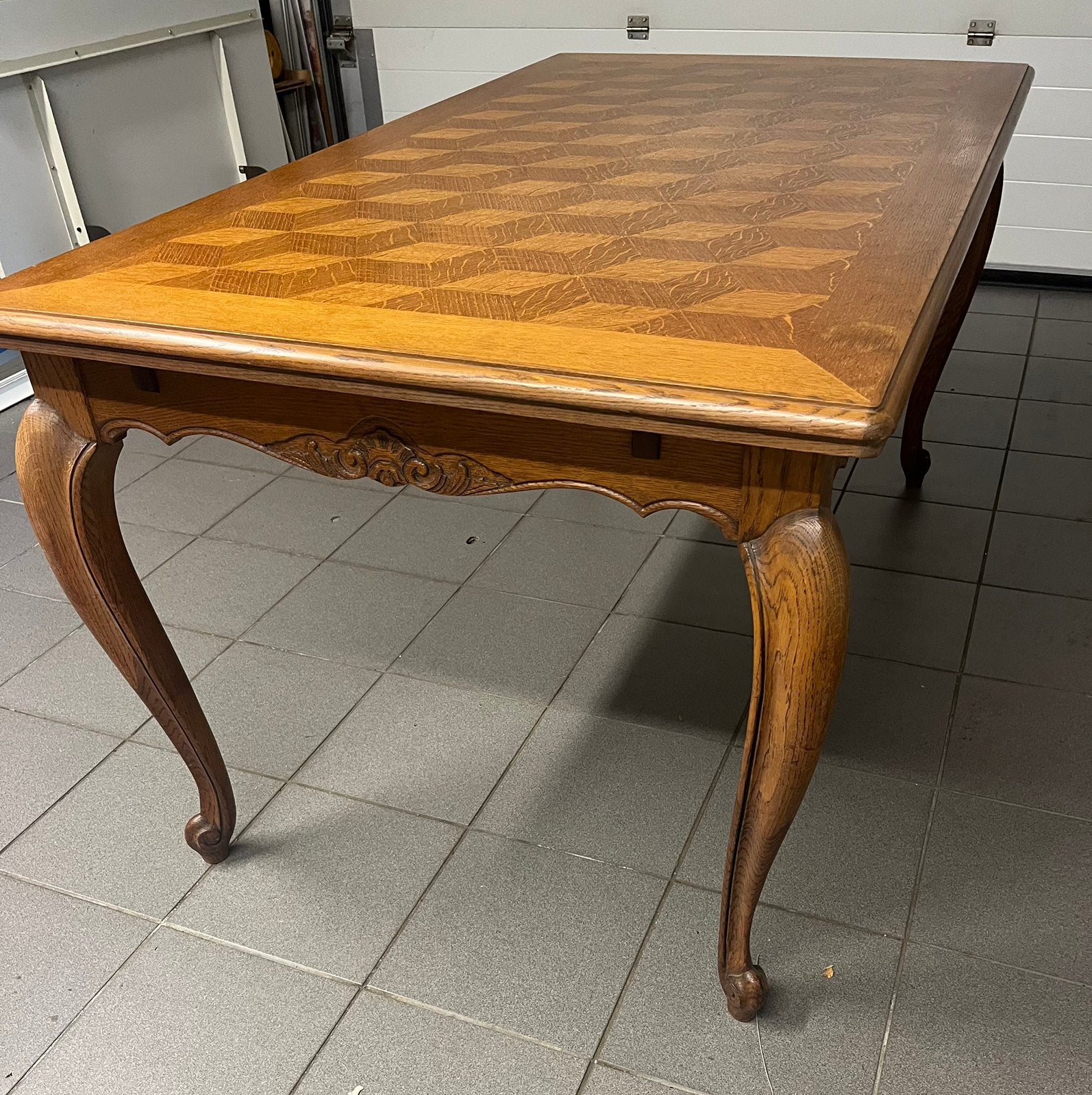 Houten tafel massief blad en poten, Huis en Inrichting, Ophalen, Gebruikt, 200 cm of meer, 50 tot 100 cm