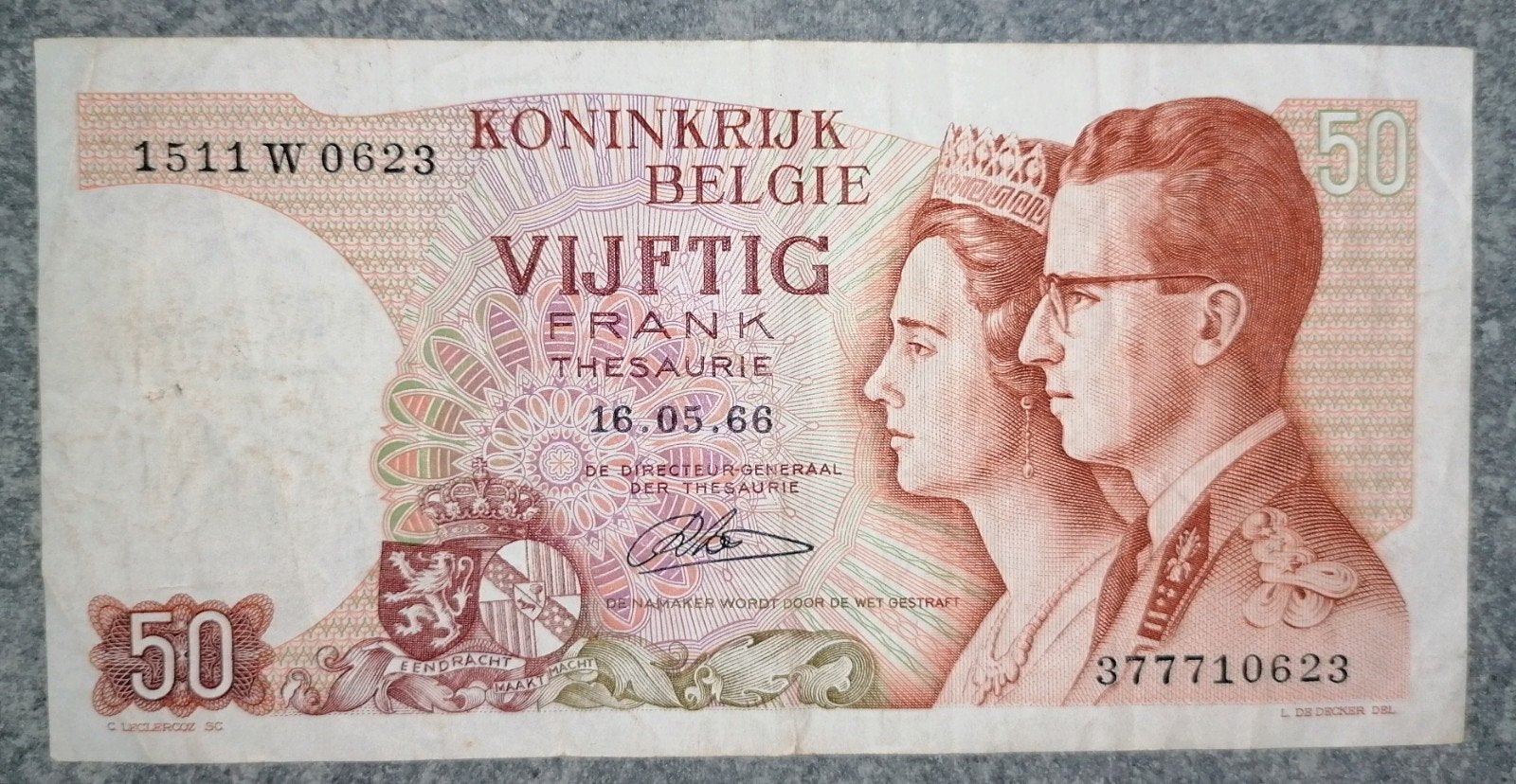 Bankbiljetten 50 BEF, Ophalen of Verzenden
