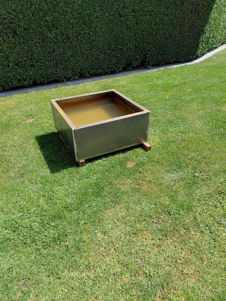 Bloembak/vijver cortenstaal, Tuin en Terras, Ophalen, Vierkant, Nieuw, Balkon