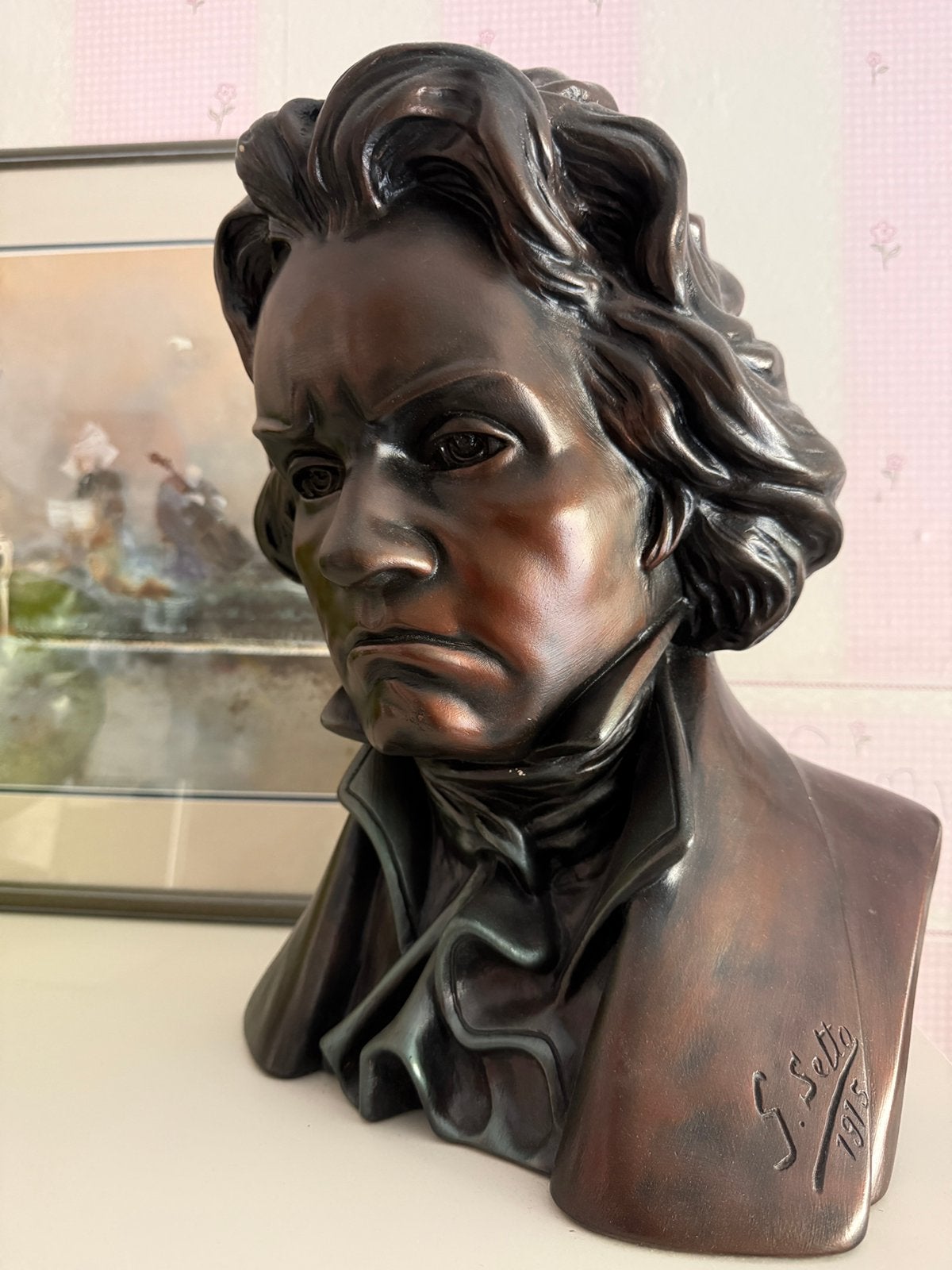 Beethoven Buste, Ophalen, Gepatineerd, Gips, Buste
