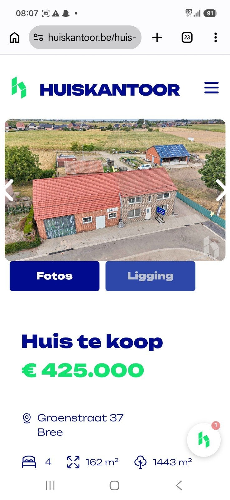 Gerenoveerde woning met aanpalende loods op 1443 m²!