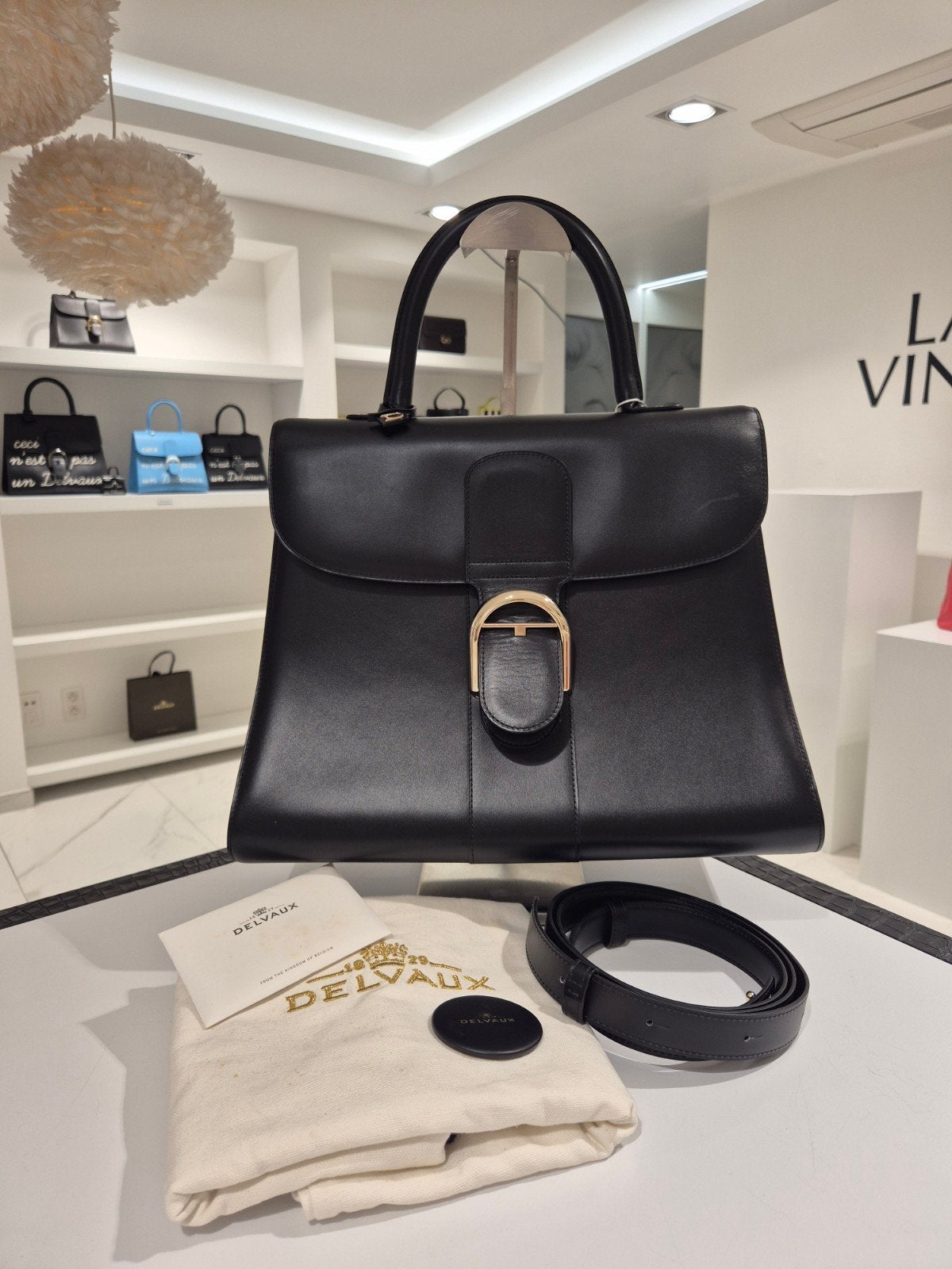 Delvaux Brillant GM Black, Ophalen, Zo goed als nieuw, Zwart, Handtas