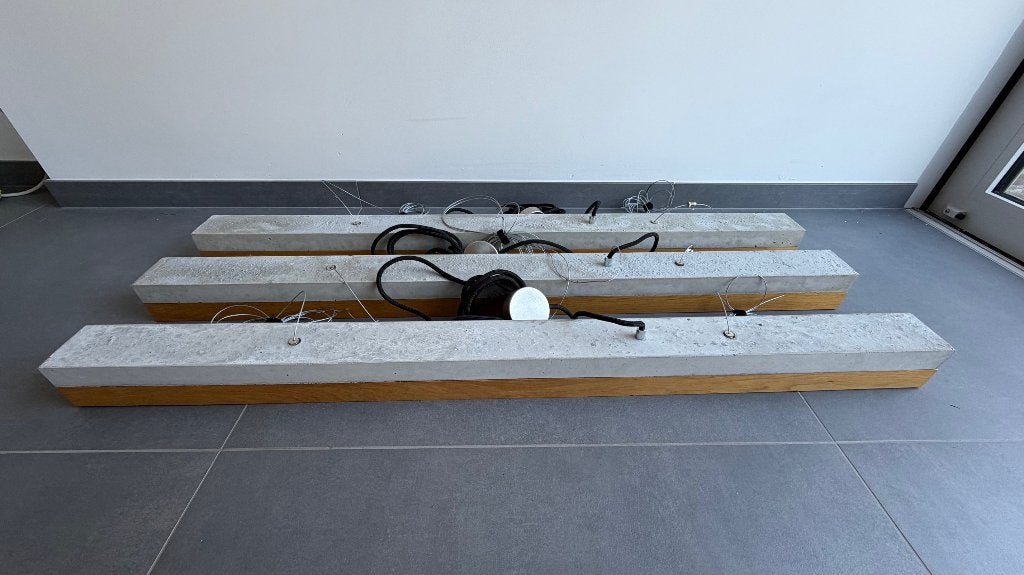 Design hanglamp GANTlights C-Series 122 – beton & eikenhout, Ophalen, Gebruikt
