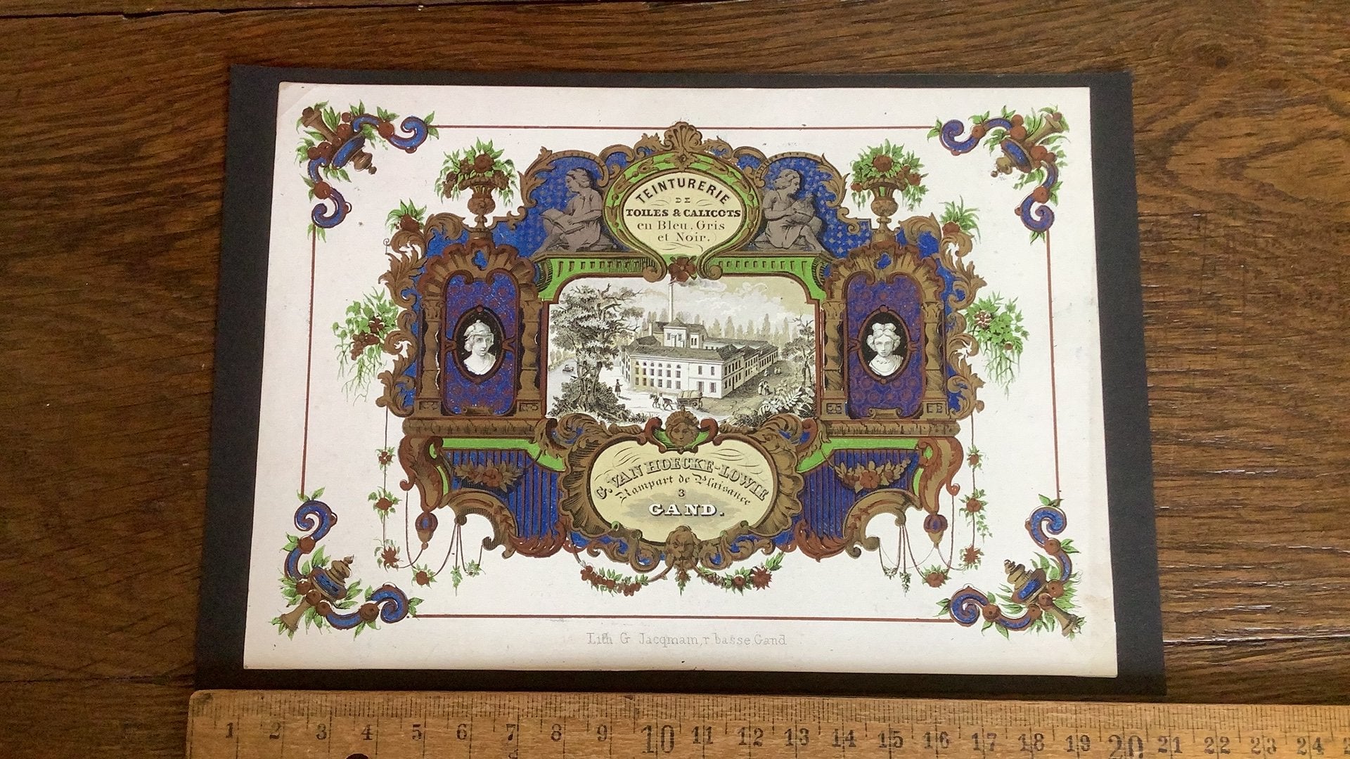 Carte en porcelaine Gent Teinturerie Toiles et Calicots, Enlèvement ou Envoi