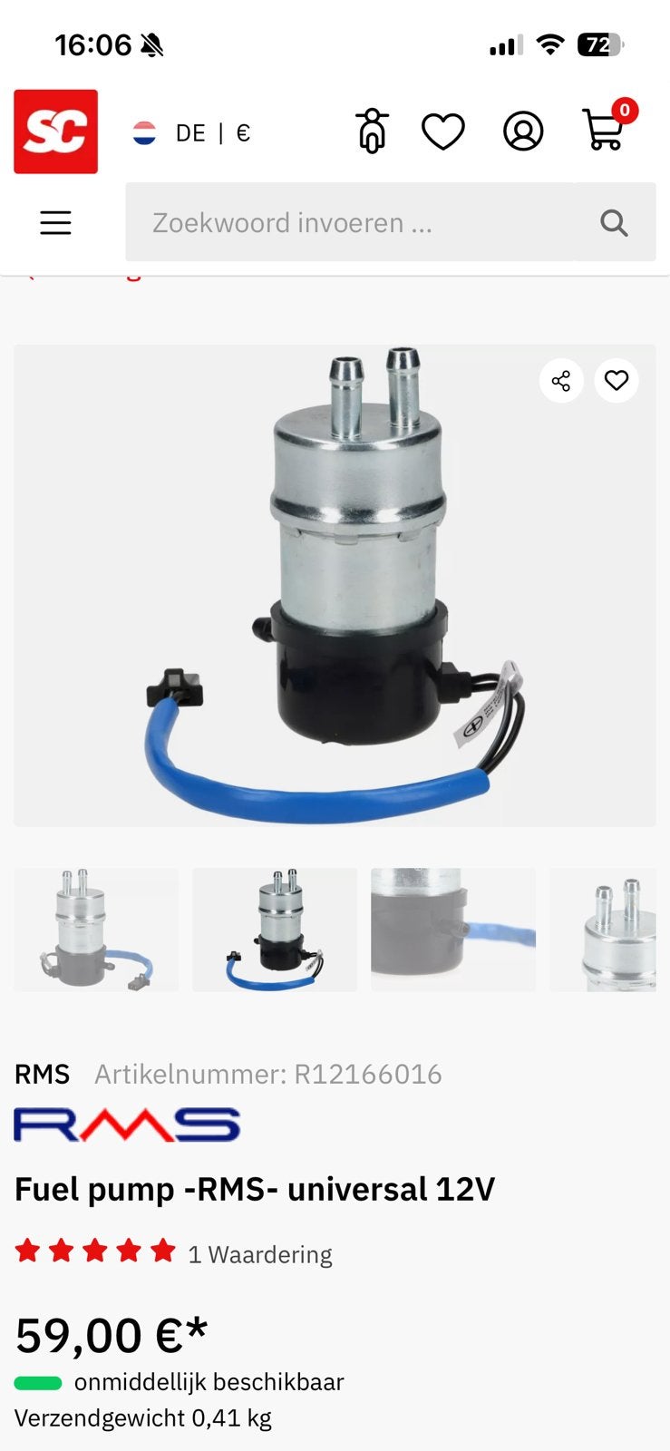 Nieuwe RMS Universele 12V Brandstofpomp / Fuel Pump – Nieuw, Enlèvement, Neuf