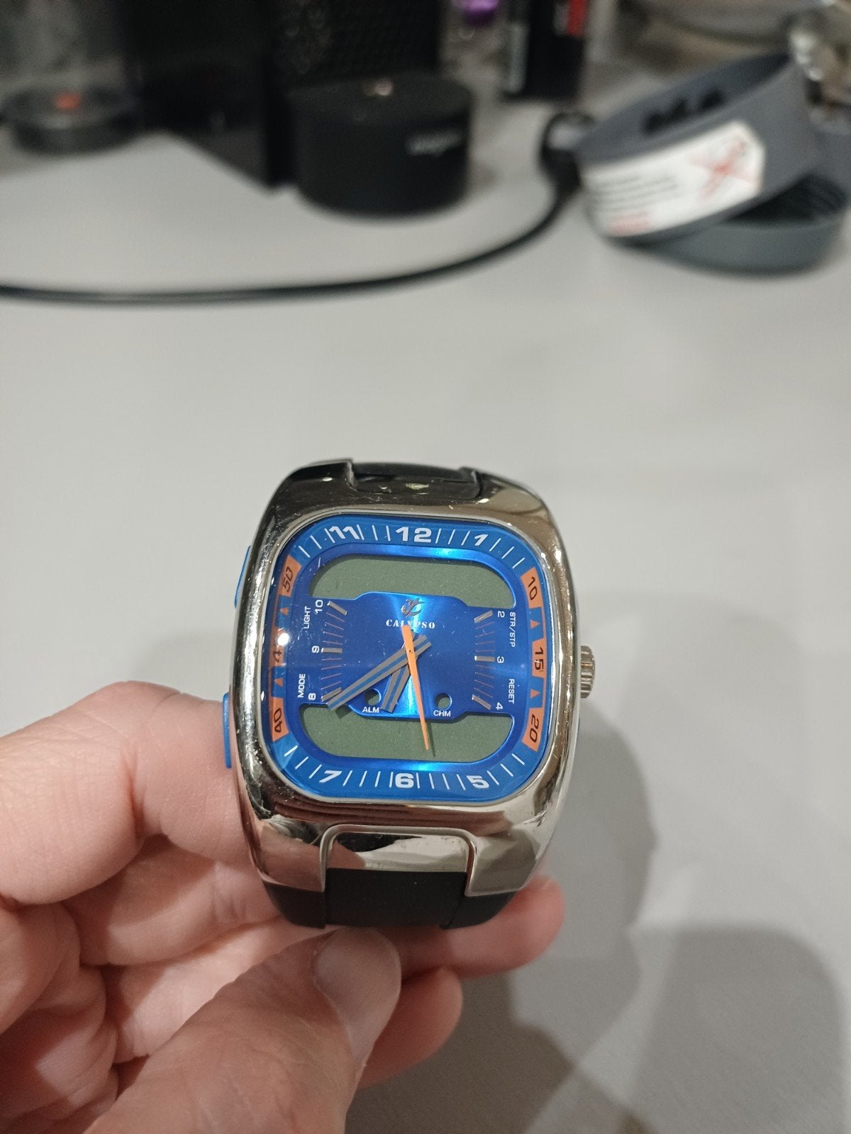 CALYPSO K5336 BLEUE – SPORT & STYLE  AVEC POCHETTE, Montre-bracelet, Autres marques, Enlèvement, Autres matériaux