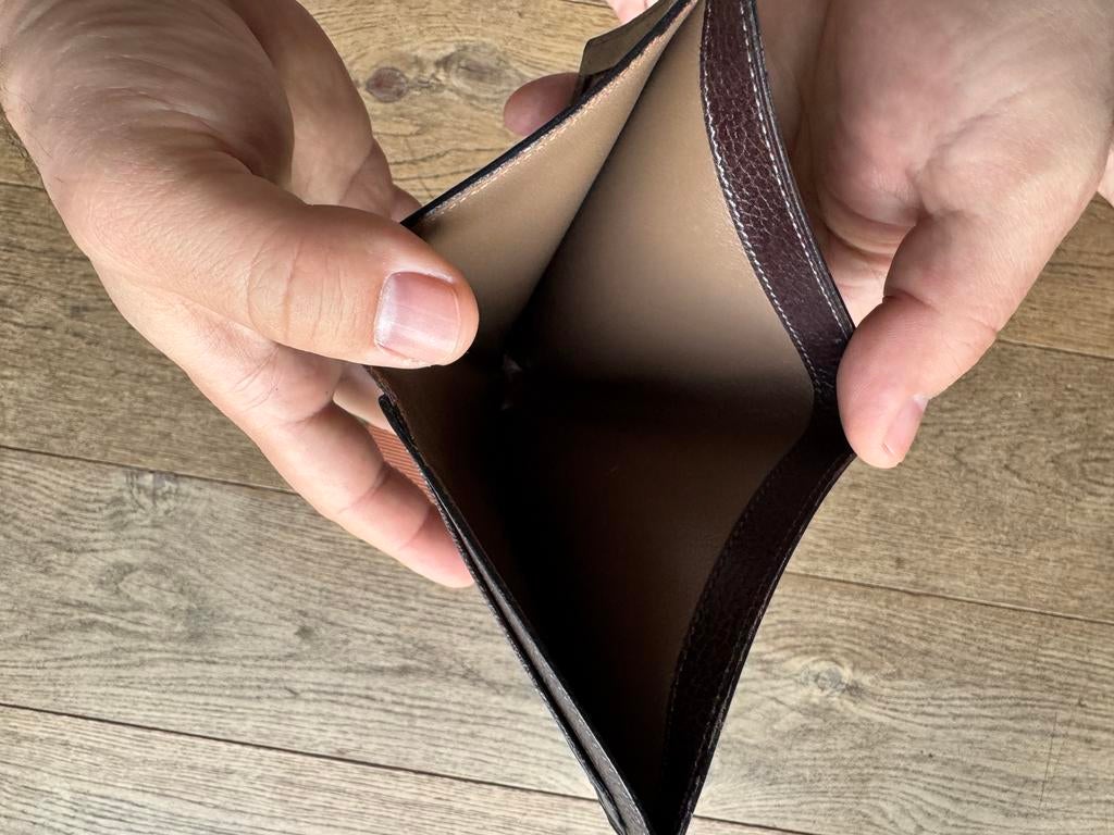 Portefeuille Delvaux Vintage – Cuir Marron Grainé – Logo 'D'