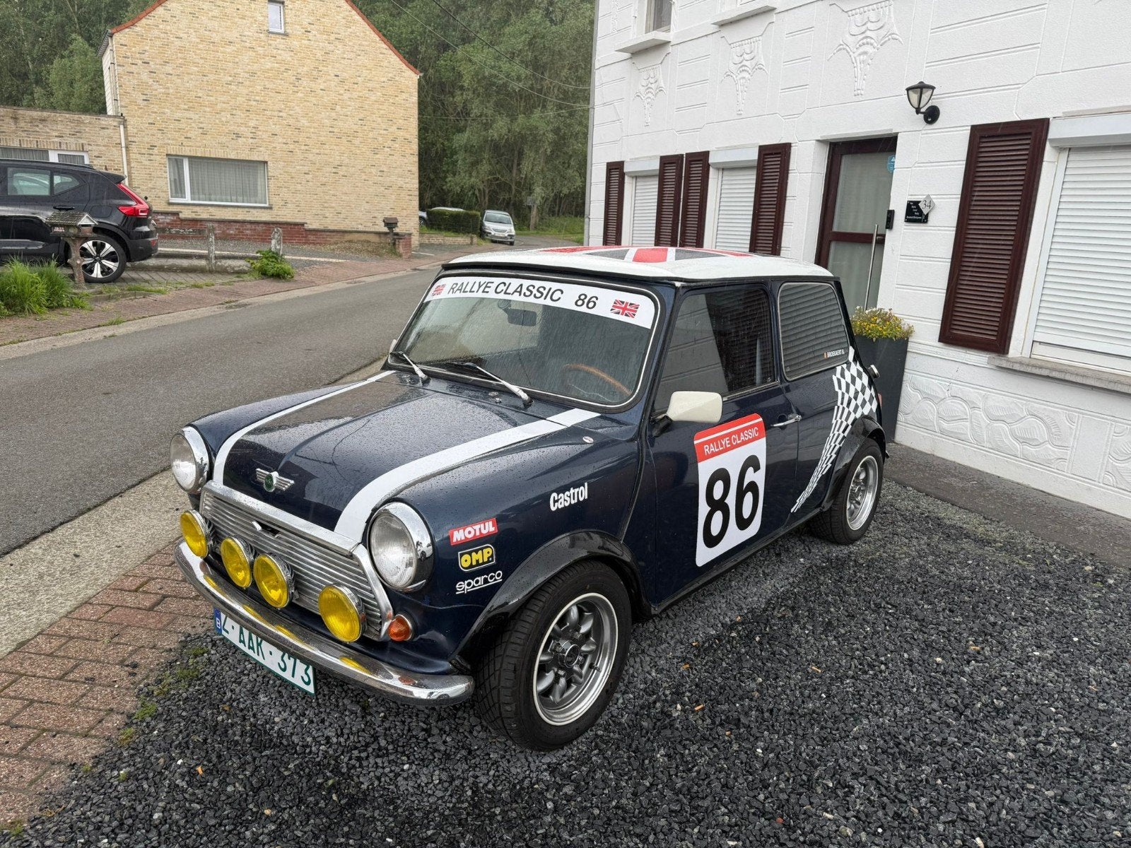 Mini austin 1000cc rally look 1986, Auto's, 4 zetels, Zwart, Blauw, Leder