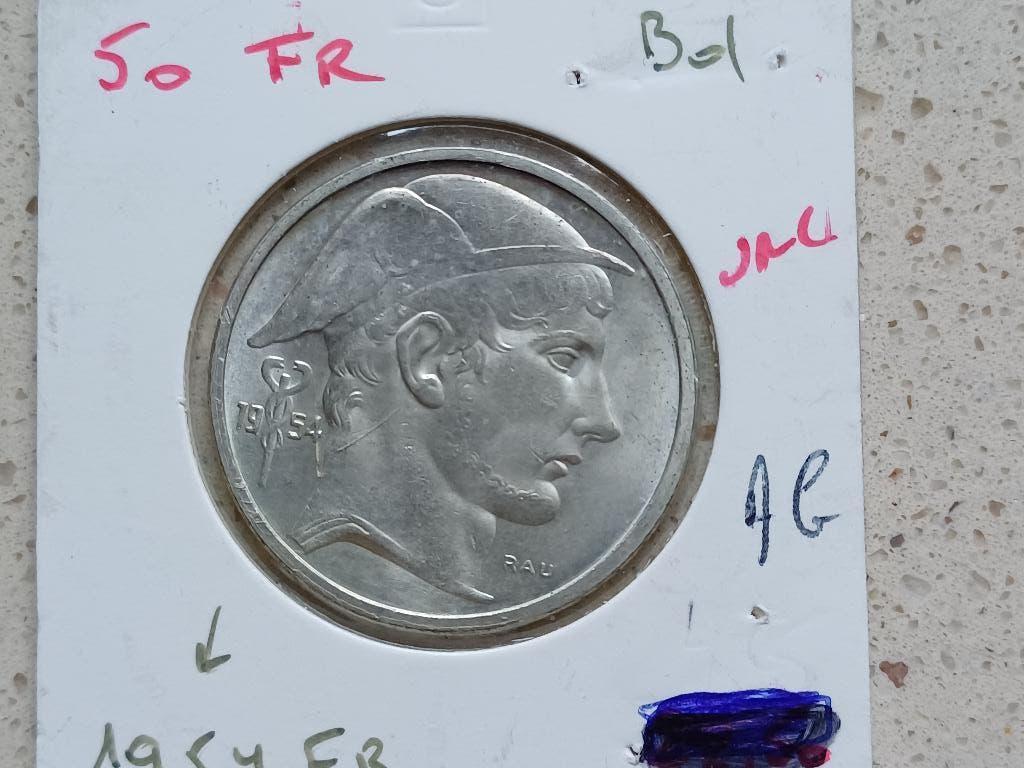 50 frank 1954 FR  (zilver)  Boudewijn, Enlèvement ou Envoi, Argent, Monnaie en vrac, Argent