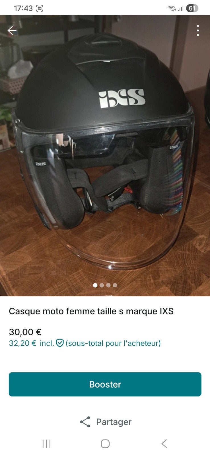 Casque moto femme IXS, taille S., Motos