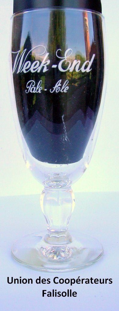 WEEK-END  Pale Ale (Union des coopérateurs  Falisolle), Collections, Marques de bière, Enlèvement ou Envoi, Comme neuf, Verre ou Verres