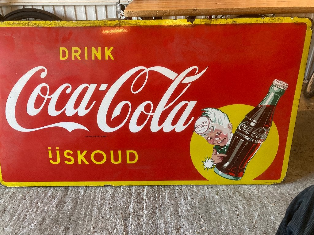 Coca cola Reclame bord, Ophalen, Gebruikt, Reclamebord