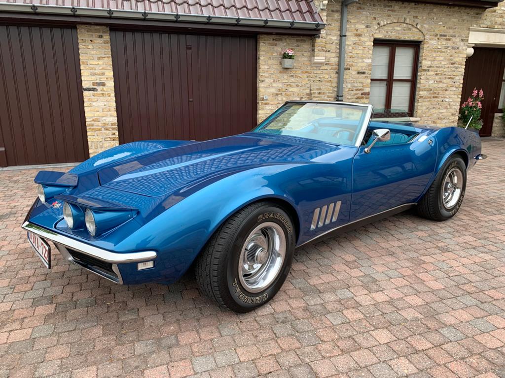 Corvette c3 cabrio croombumpers, Auto's, Automaat, Achterwielaandrijving, Blauw, Leder