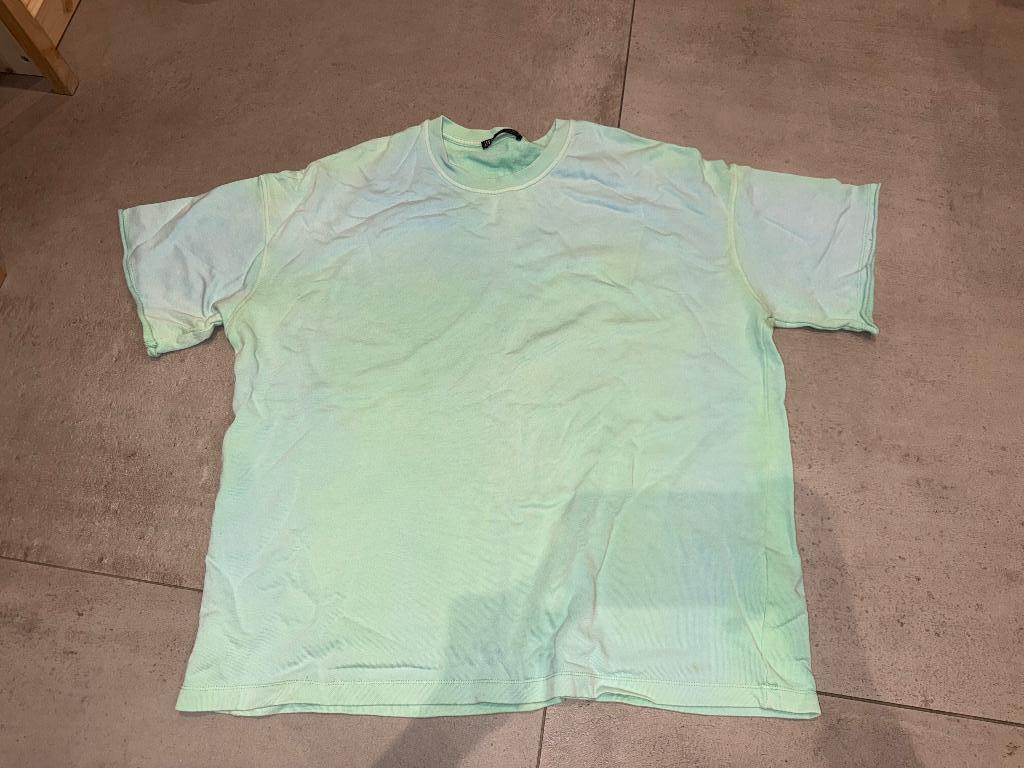 T-shirt Zara vert clair effet délavé, Comme neuf, Vert, Taille 48/50 (M), Enlèvement ou Envoi