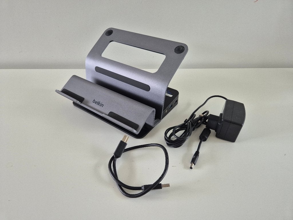 Belkin USB 3.0 Dual Video Docking Stand B2B044eaC00, Computers en Software, Dockingstations, Zo goed als nieuw, USB-hub, Laptop