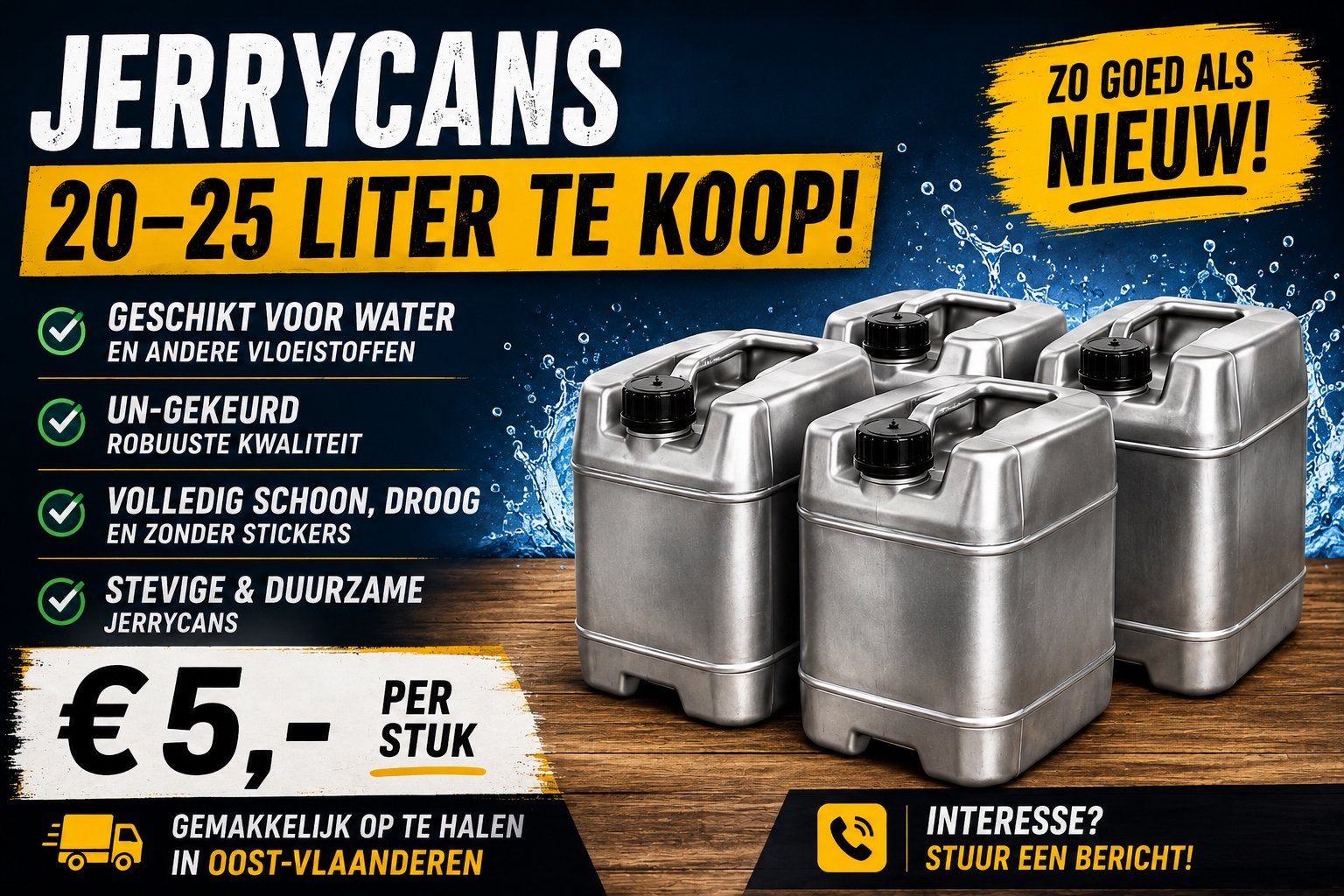 Jerrycans & Bidons, Tuin en Terras, Regentonnen, Ophalen, Zo goed als nieuw