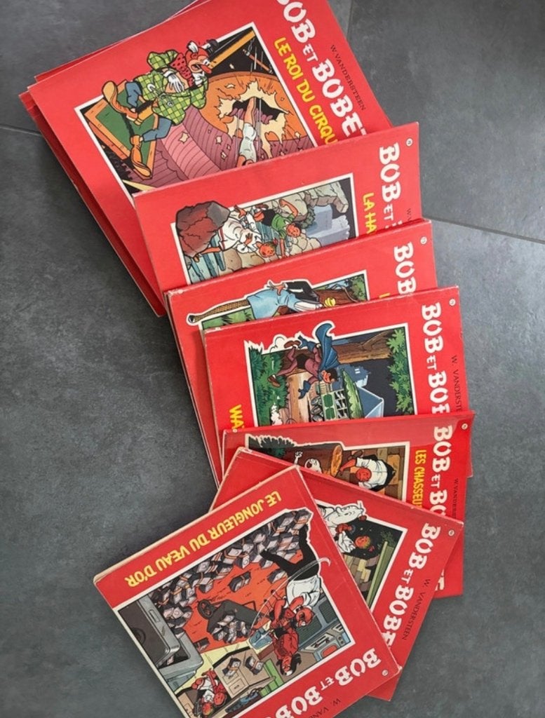 Lot de 15 BD Bob et Bobette (série rouge, Erasme), 1967-1975, Livres, Plusieurs BD, Enlèvement ou Envoi, Willy Vandersteen, Utilisé