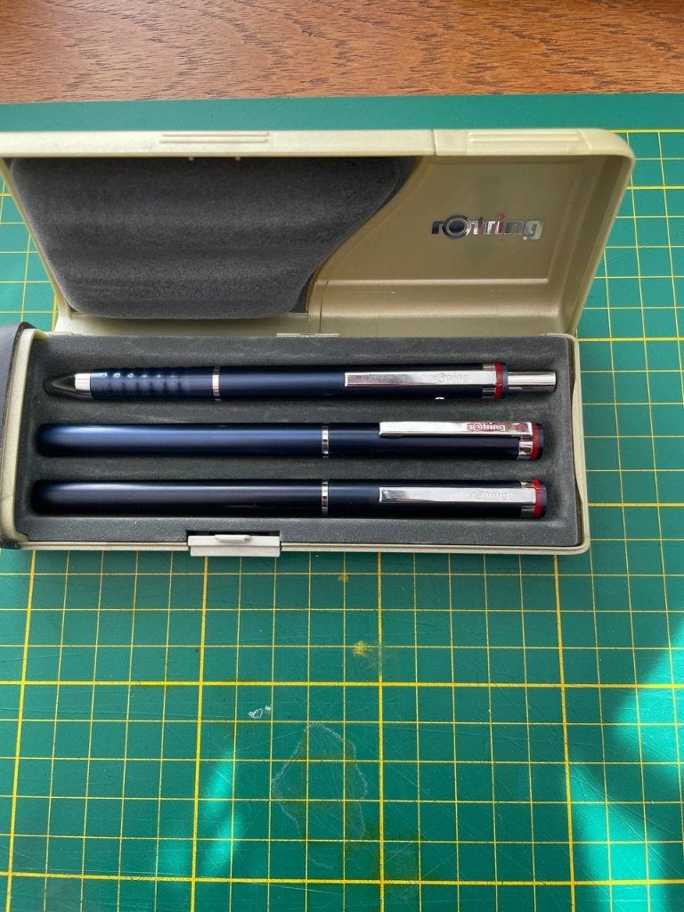 Rotring Esprit Navy Blue Fountain/Roller/Duopen Set, Collections, Enlèvement ou Envoi