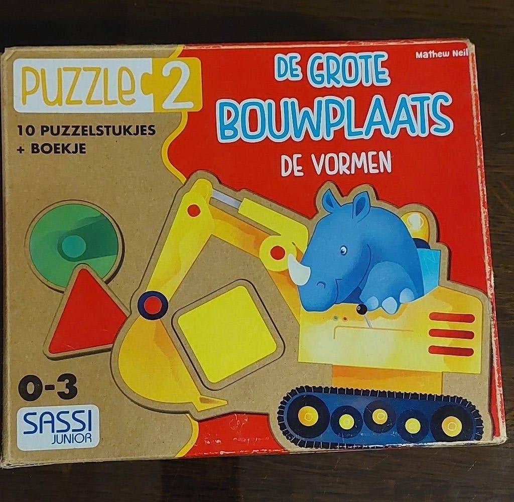 Kartonnen vormenpuzzel De grote bouwplaats, Ophalen, Minder dan 10 stukjes, Gebruikt, 2 tot 4 jaar