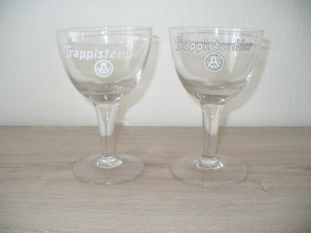2 Glazen Trappistenbier, Verzamelen, Ophalen of Verzenden, Zo goed als nieuw, Bierglas