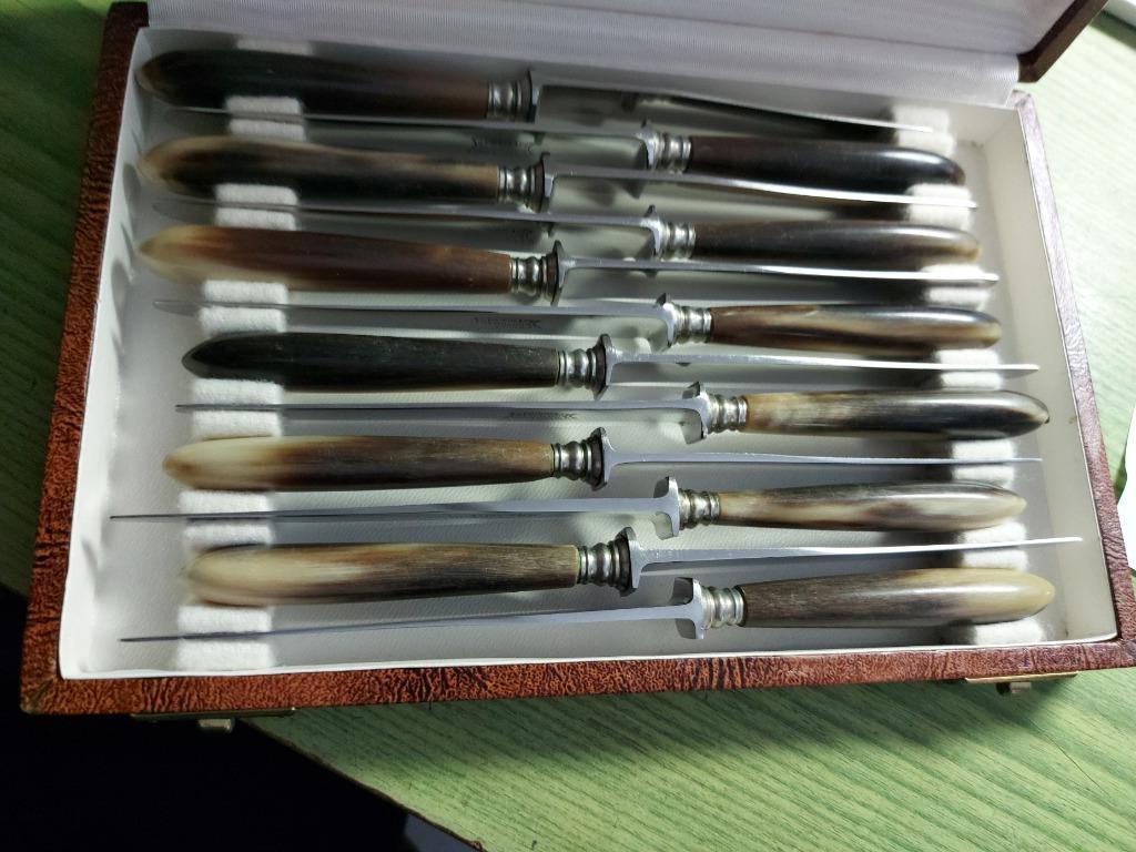 12 dessert messen met benen handvat, Antiek en Kunst, Ophalen of Verzenden
