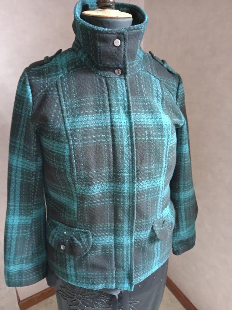 Dames jas groen geruite maat L, Ophalen of Verzenden, Zo goed als nieuw, Maat 42/44 (L), Groen
