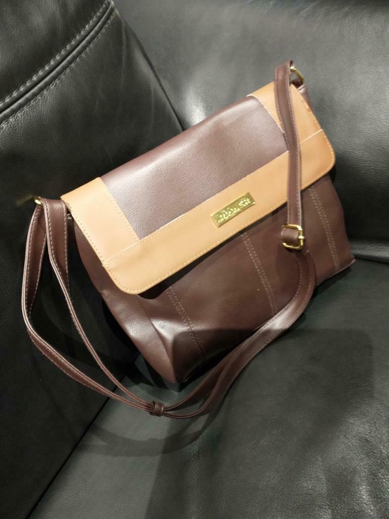 Vintage handtas Rodier Paris, Handtassen en Accessoires, Tassen | Damestassen, Ophalen, Zo goed als nieuw, Bruin, Handtas