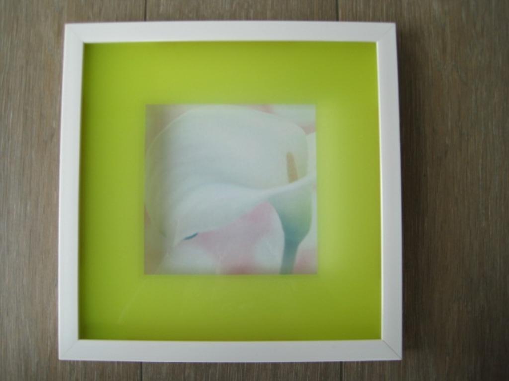 Kader met bloem en groen glas - 31 cm - als nieuw, Ophalen of Verzenden, Zo goed als nieuw