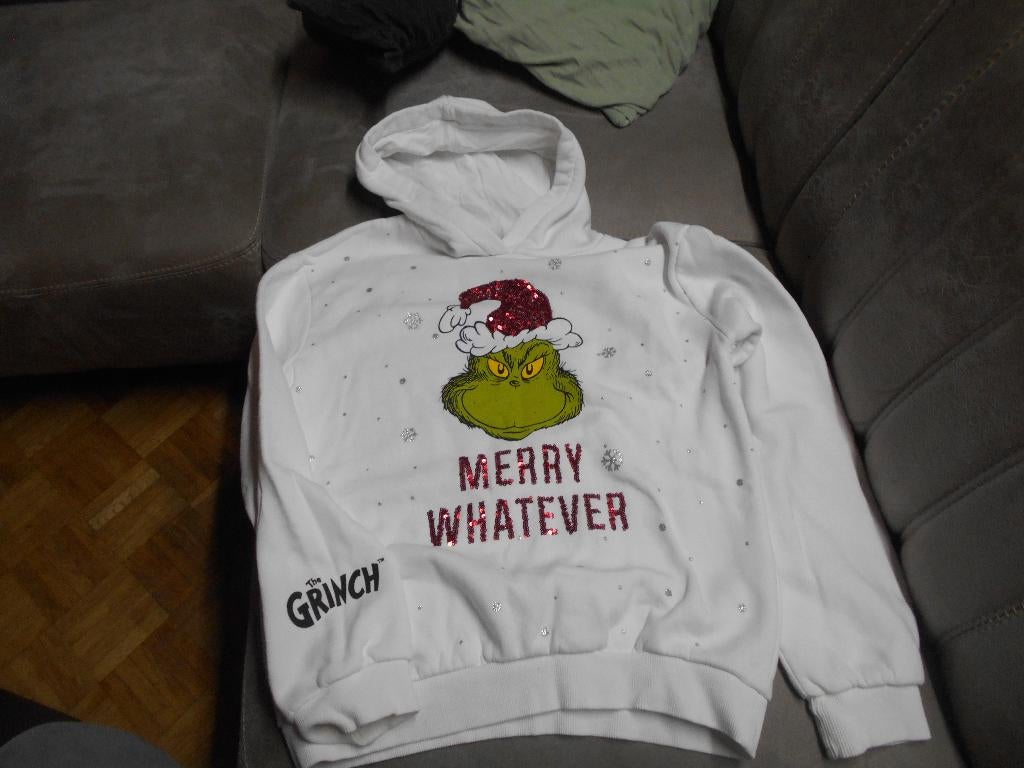 hoodie kerst maat 170 - 176 the grinch, Enlèvement ou Envoi, Comme neuf, Fille, Pull ou Veste