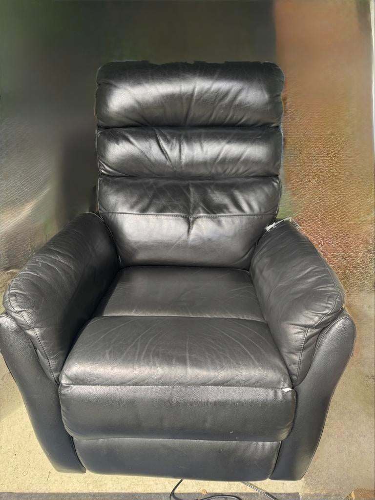 Lederen Elektrische Relax zetel, Ophalen, Gebruikt, Zeer comfortabel elektrische relax, 75 tot 100 cm