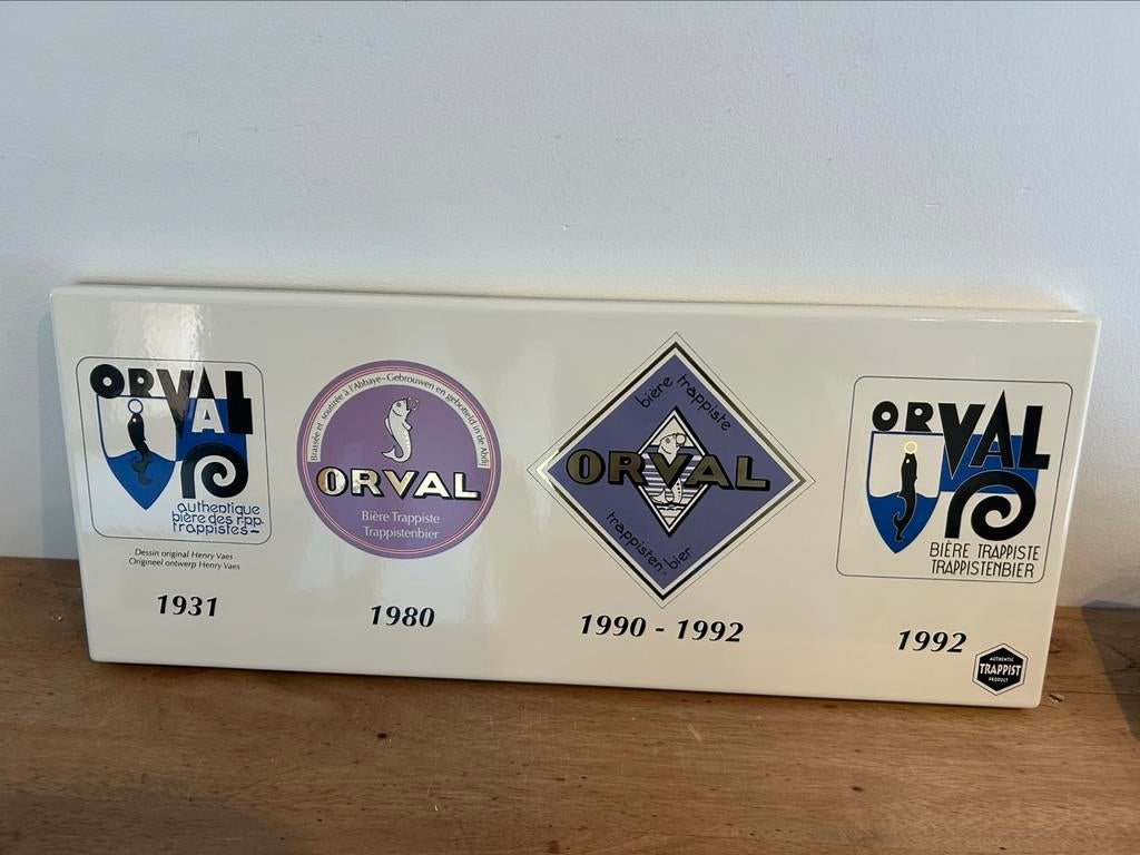 Véritable plaque émaillée Orval 50/20cm (objet officiel), Enlèvement ou Envoi