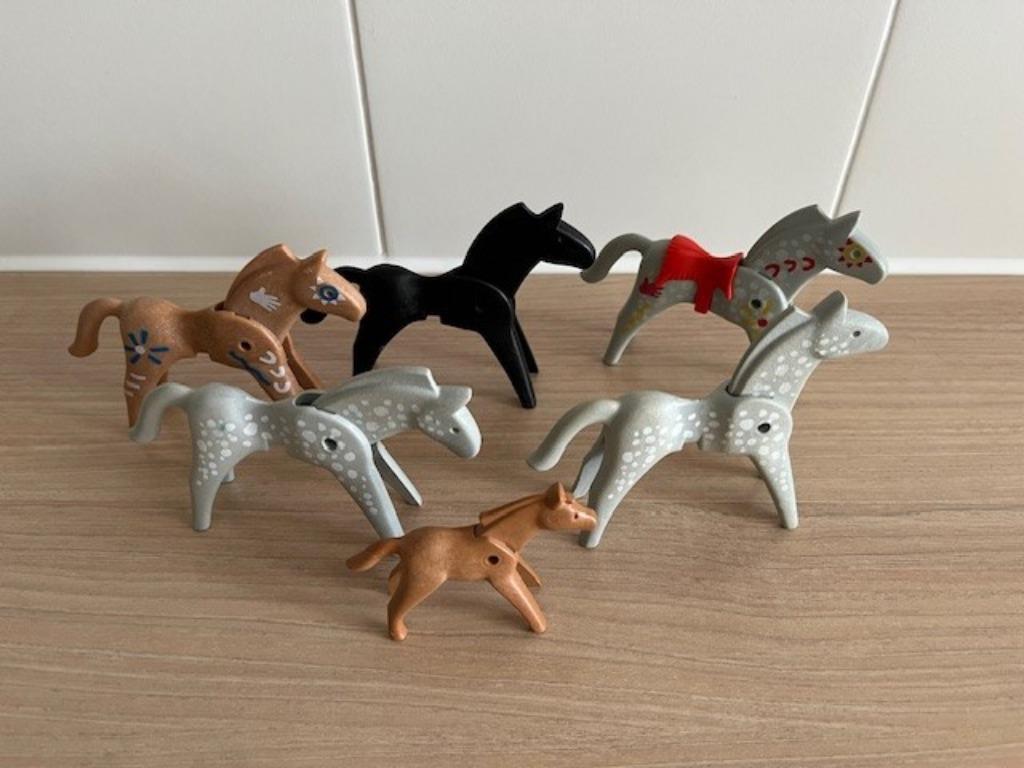 Playmobil paarden veulen zwart schimmel bruin retro vintage, Ophalen of Verzenden, Gebruikt, Los Playmobil